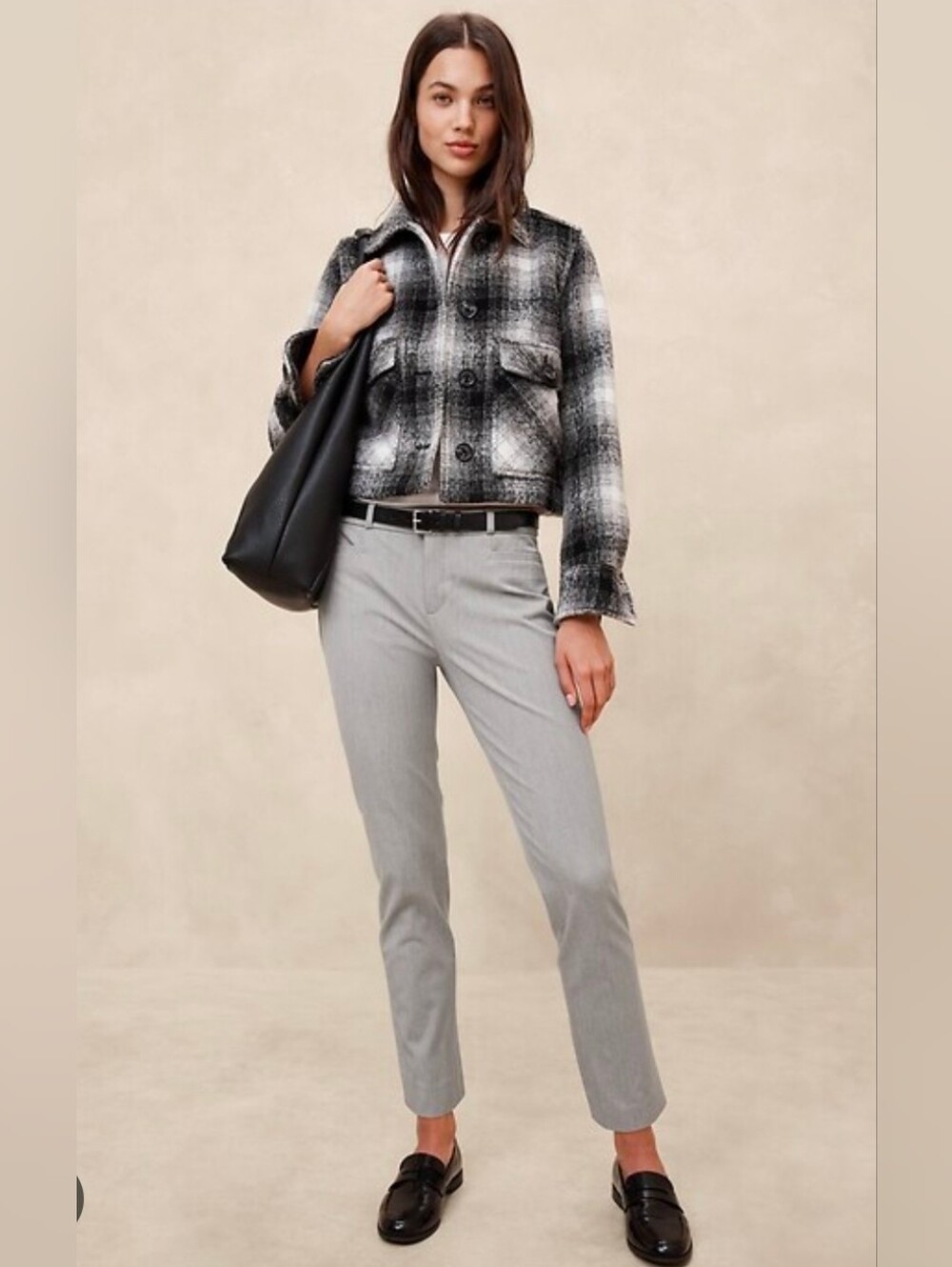 ❤️ BANANA REPUBLIC SLOAN CURVY FIT SLIM ANKLE PANTS / TROUSERS, GRAY, 10 (30)